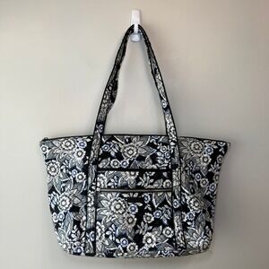 Vera Bradley Women's Snow Lotus Floral Print Zip Tote Shoulder Bag Large